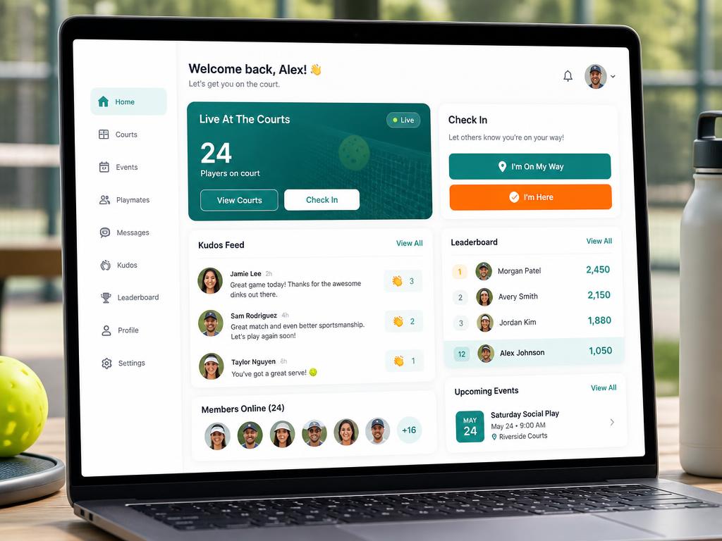 Pickleball community dashboard preview
